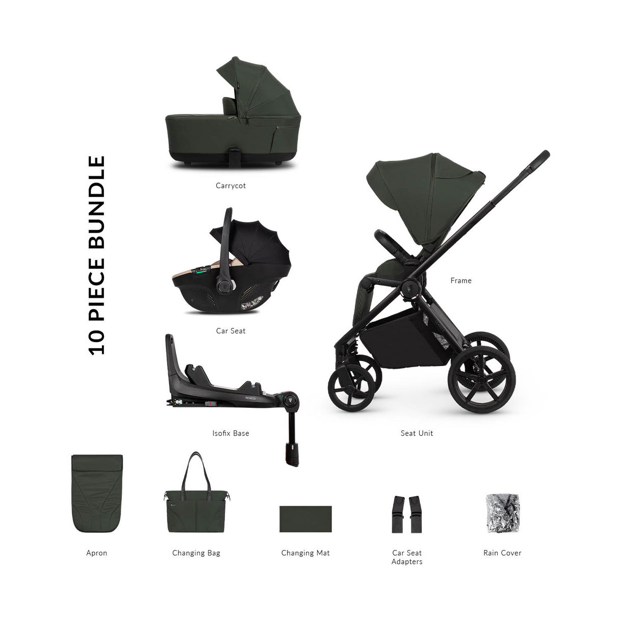 Venicci Claro 2 Luxury 4in1 Tiago Bundle - Forest