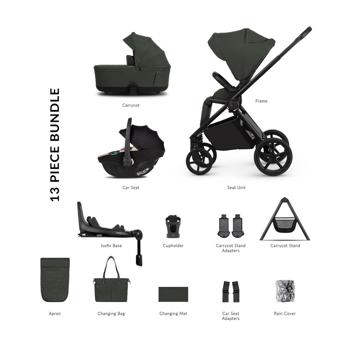 Venicci Claro 2 Ultimate 4in1 Tiago Plus Bundle - Forest