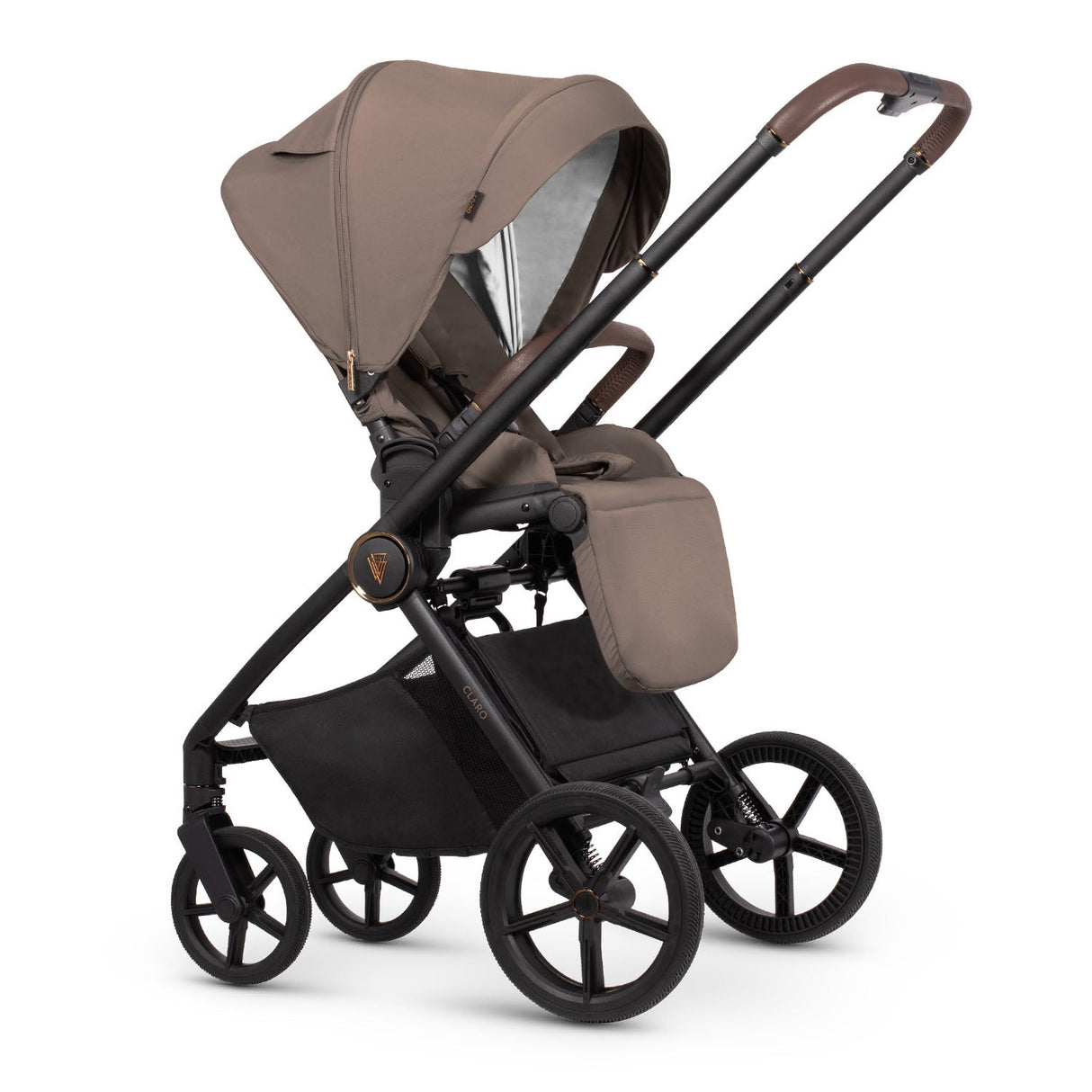 Venicci Claro Complete Travel System Bundle + 360 Isofix Base - Almond 6
