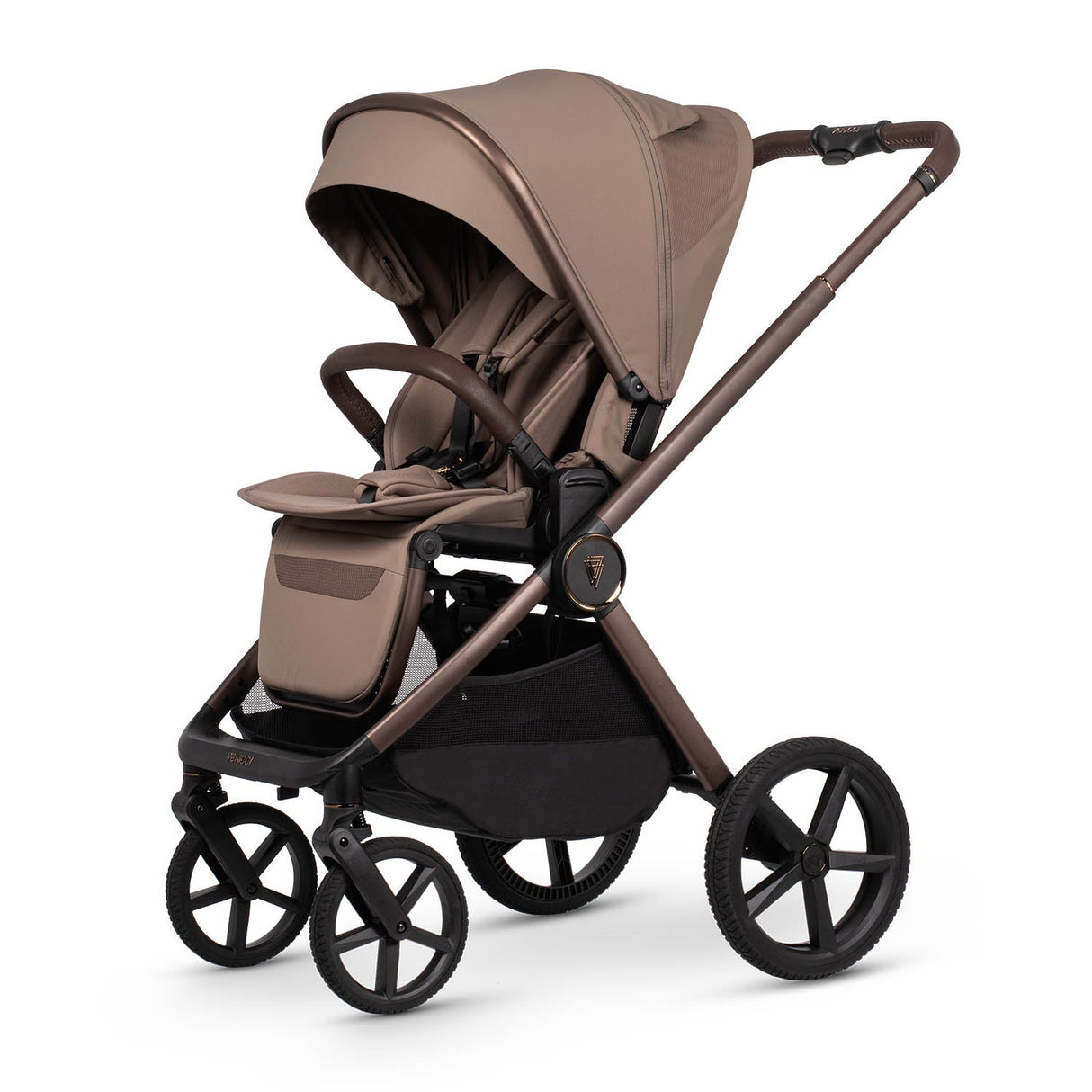 Venicci Upline 3 Ultimate 4in1 Plus Tiago Car Seat & 360 Base Bundle - Sand