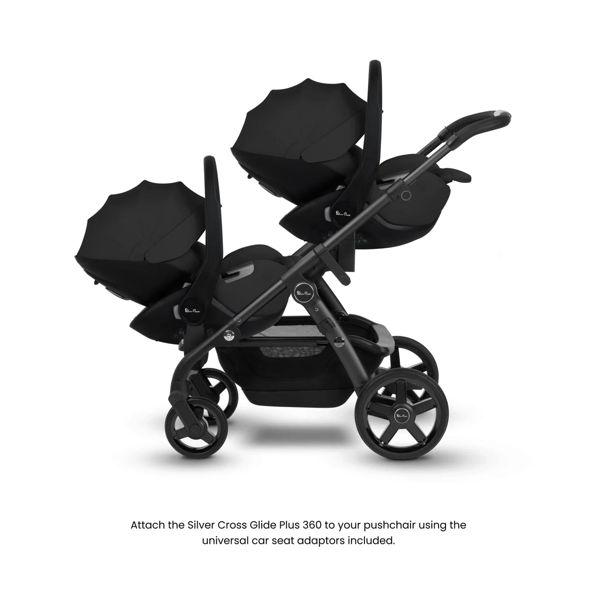 Silver Cross Wave 3 Twin Travel System Bundle - Lunar 11