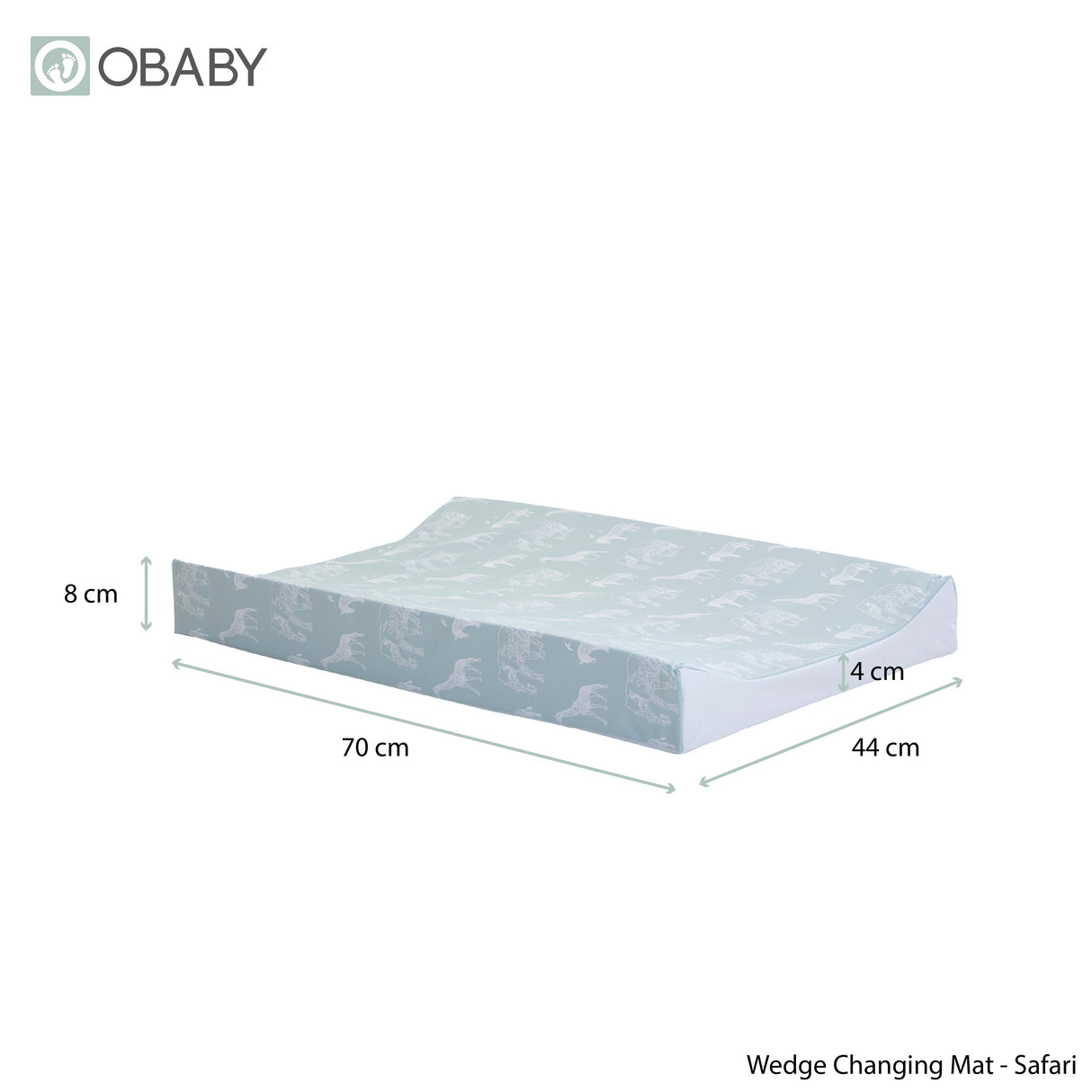 Obaby Wedge Changing Mat - Safari Sage Print