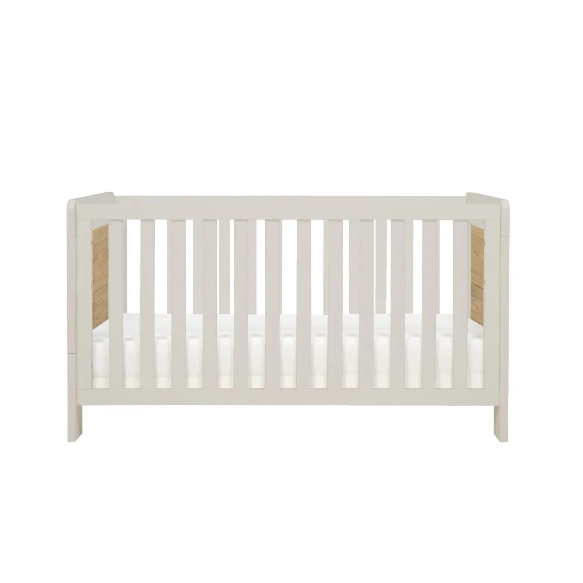 Tutti Bambini Essentials Alba Cot Bed - White Sand / Distressed Oak