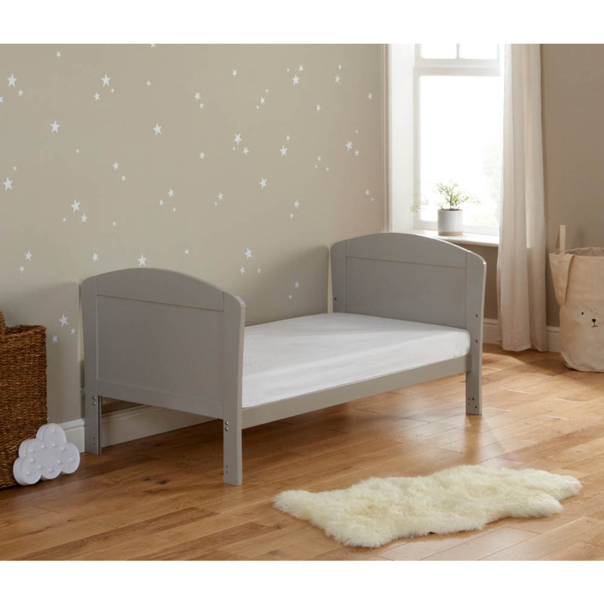 Babymore Aston Drop Side Cot Bed - Grey