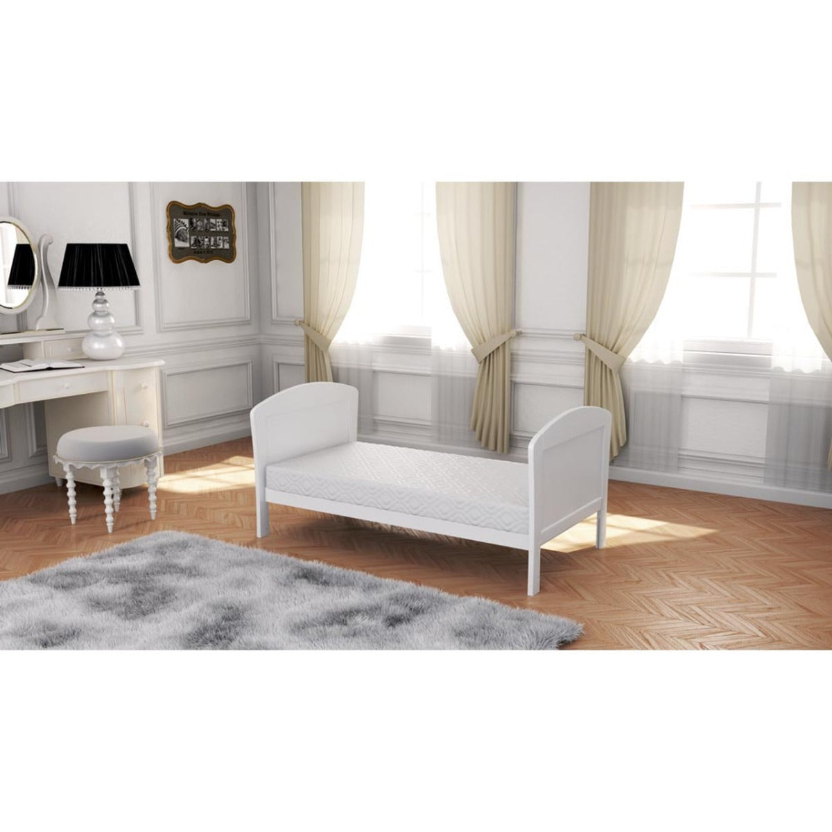 Babymore Aston Drop Side Cot Bed - White