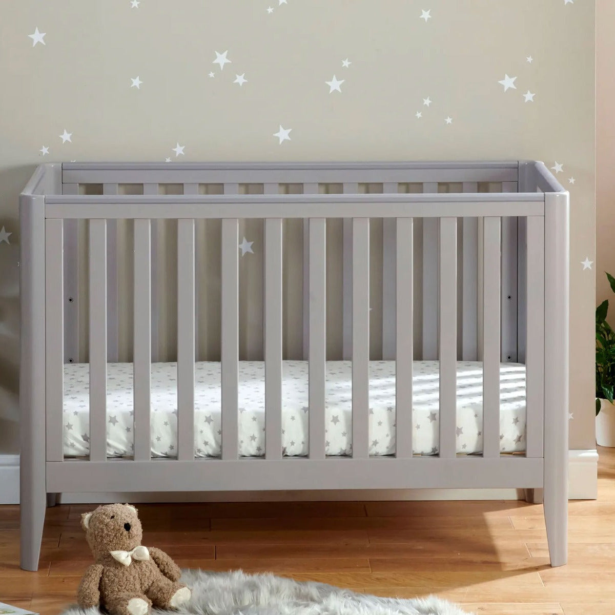 Babymore Iris Cot Bed - Grey