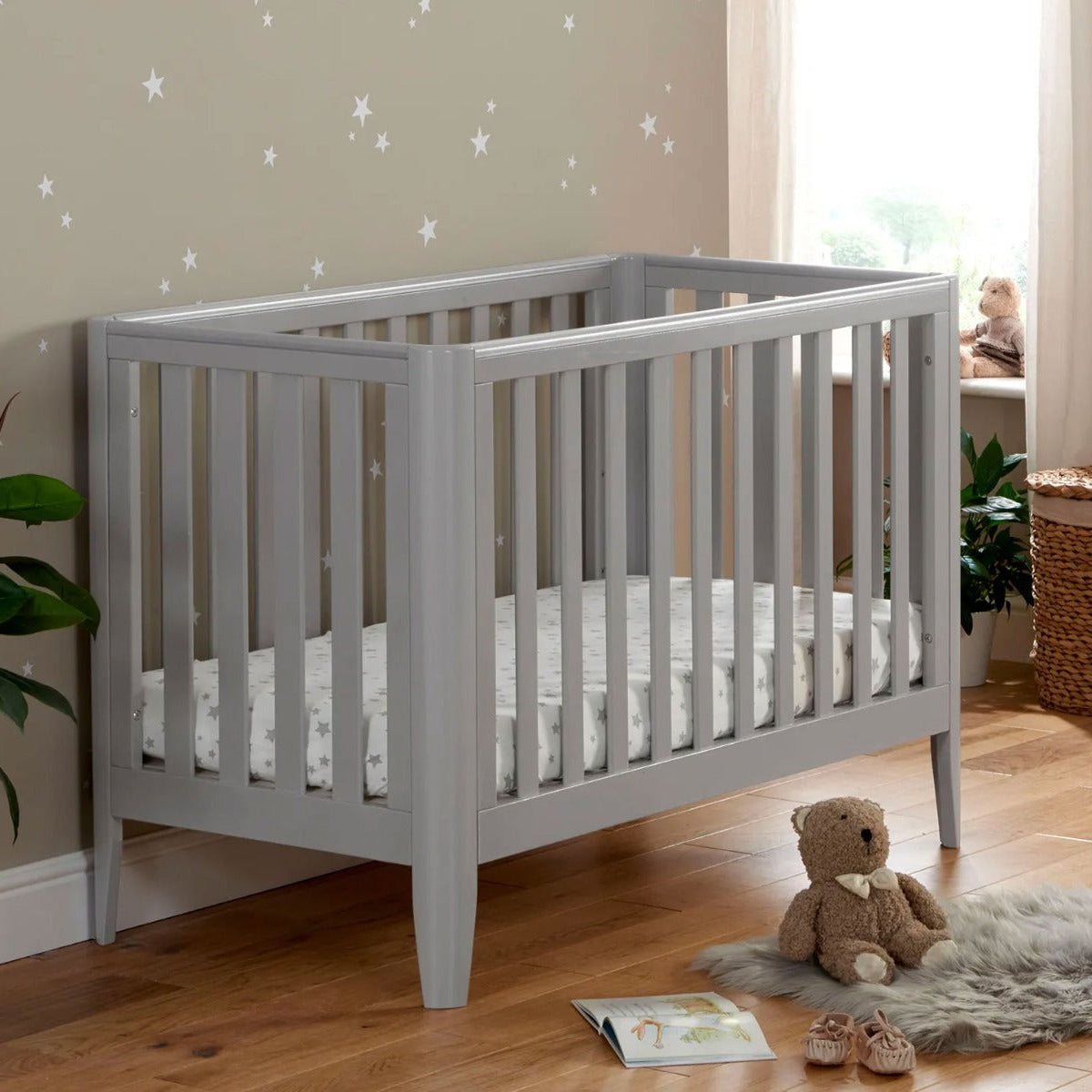 Babymore Iris Cot Bed - Grey