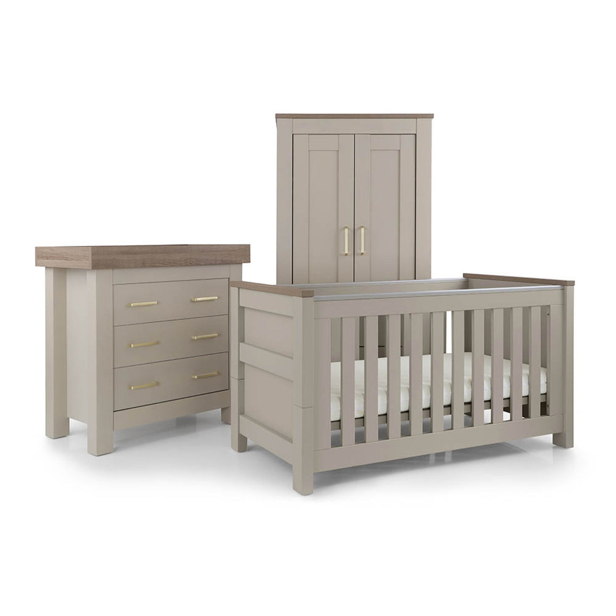 BabyStyle Bordeaux 3-Piece Nursery Furniture Roomset - Oatmeal 39
