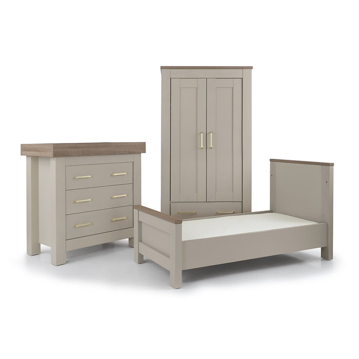 BabyStyle Bordeaux 3-Piece Nursery Furniture Roomset - Oatmeal 38