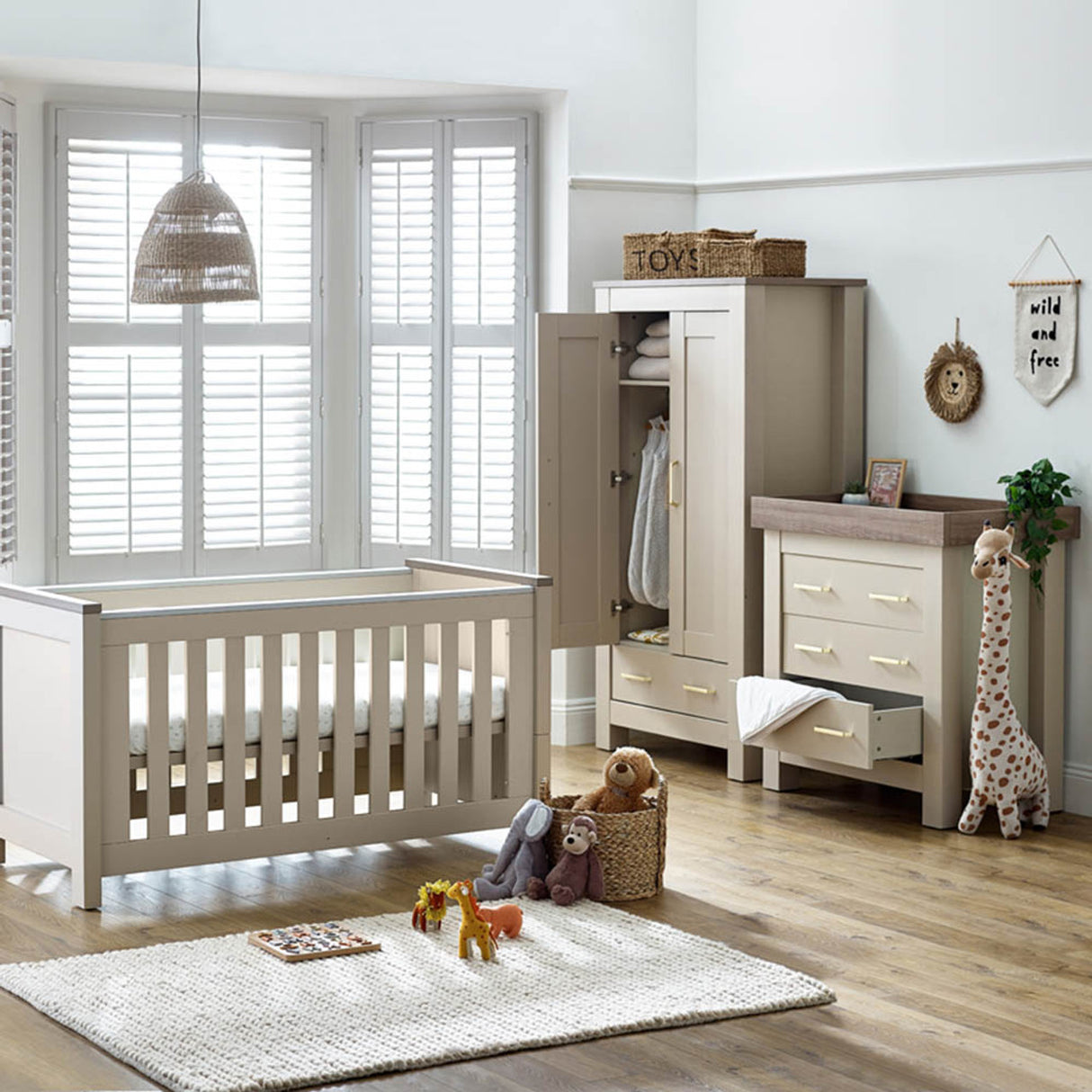 BabyStyle Bordeaux 3-Piece Nursery Furniture Roomset - Oatmeal 37