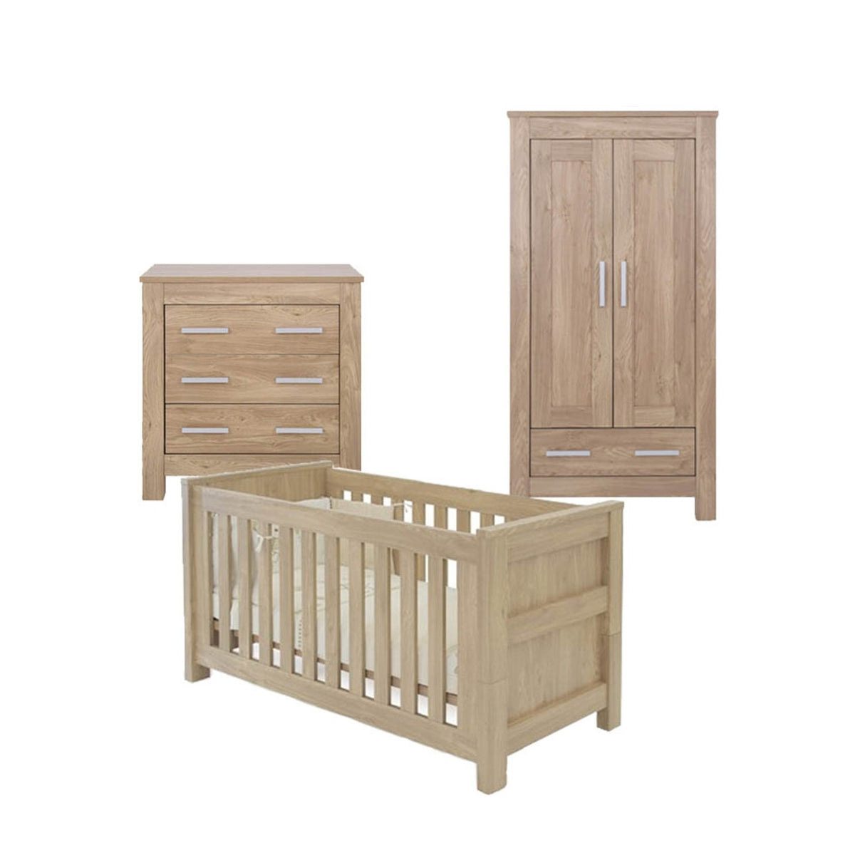 BabyStyle Bordeaux 3-Piece Nursery Furniture Roomset - Oak 2
