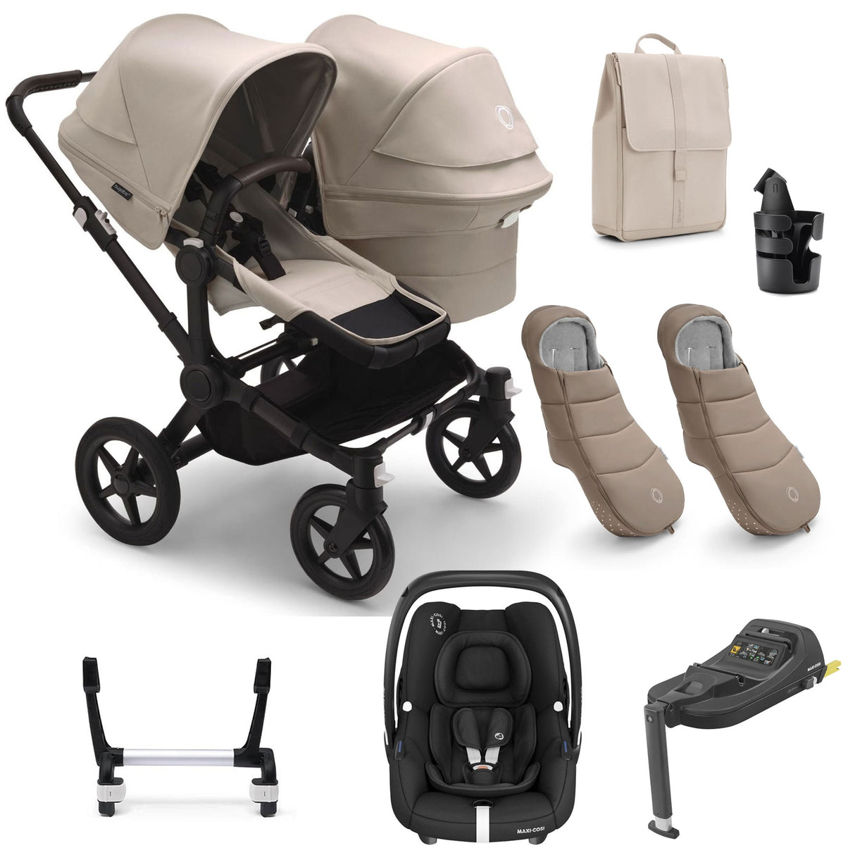 Bugaboo Donkey 5 Duo Ultimate Maxi-Cosi Cabriofix iSize Travel System - Desert Taupe