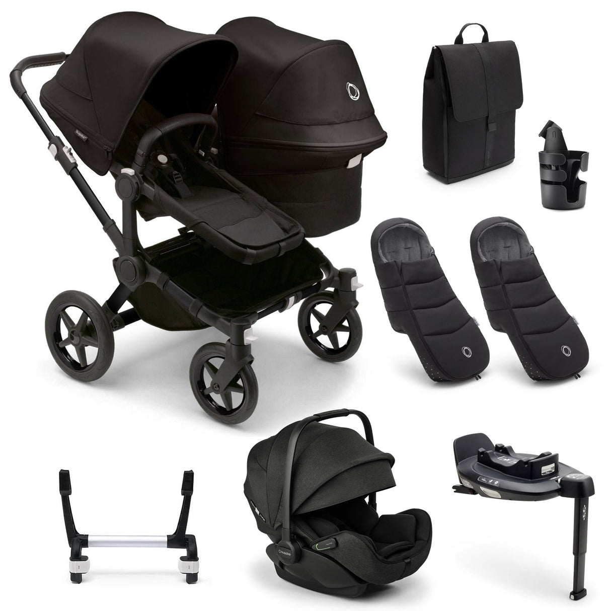 Bugaboo Donkey 5 Duo Ultimate Otter 360 Travel System - Midnight Black