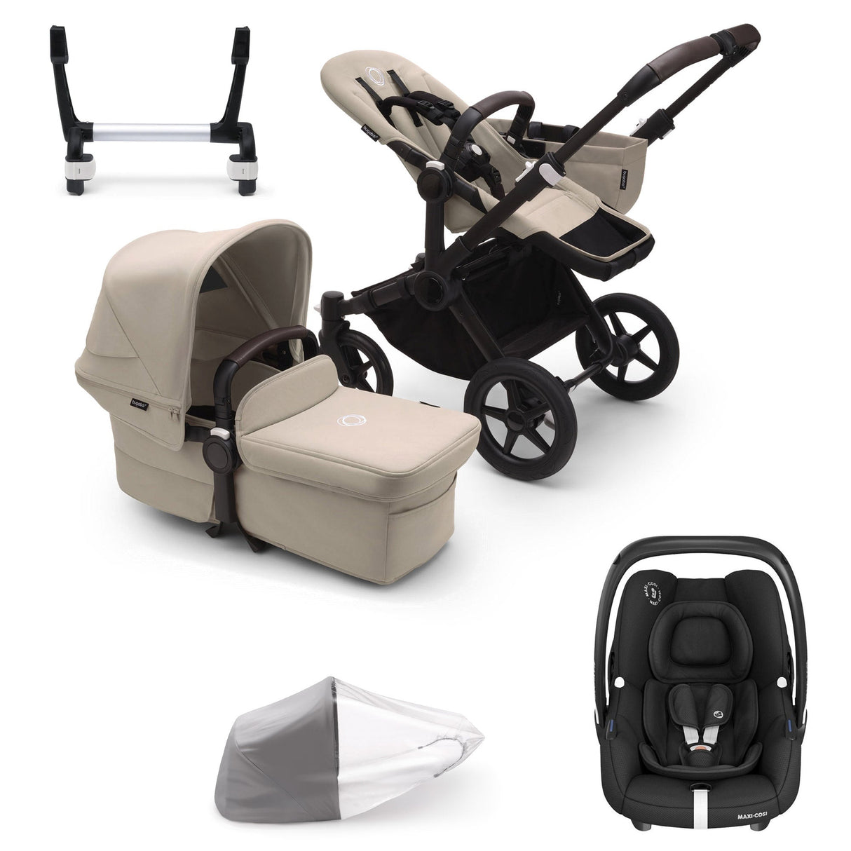 Bugaboo Donkey 5 Mono with Maxi-Cosi Cabriofix iSize Travel System - Black/Desert Taupe 1