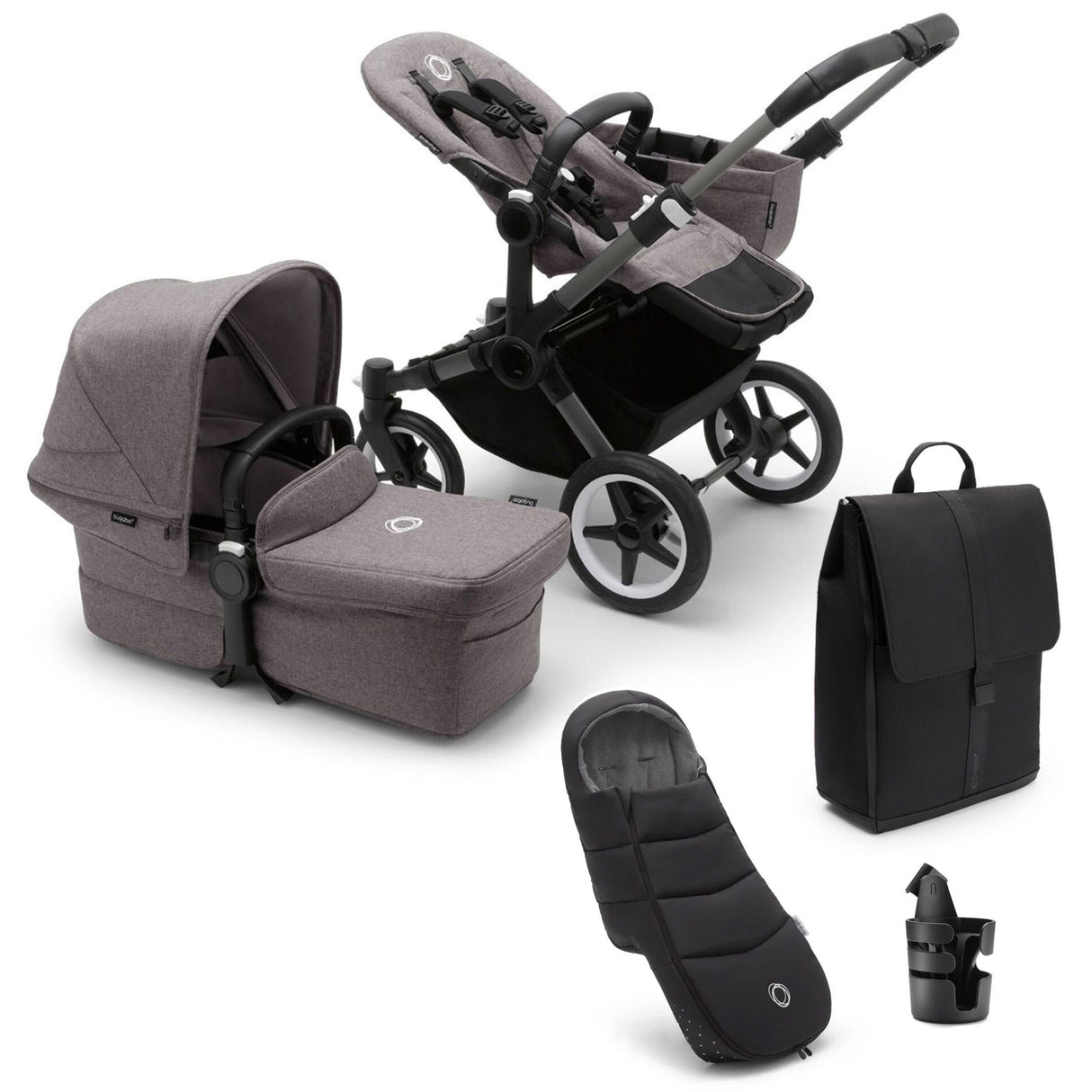 Bugaboo Donkey 5 Mono Essential Bundle - Grey Melange