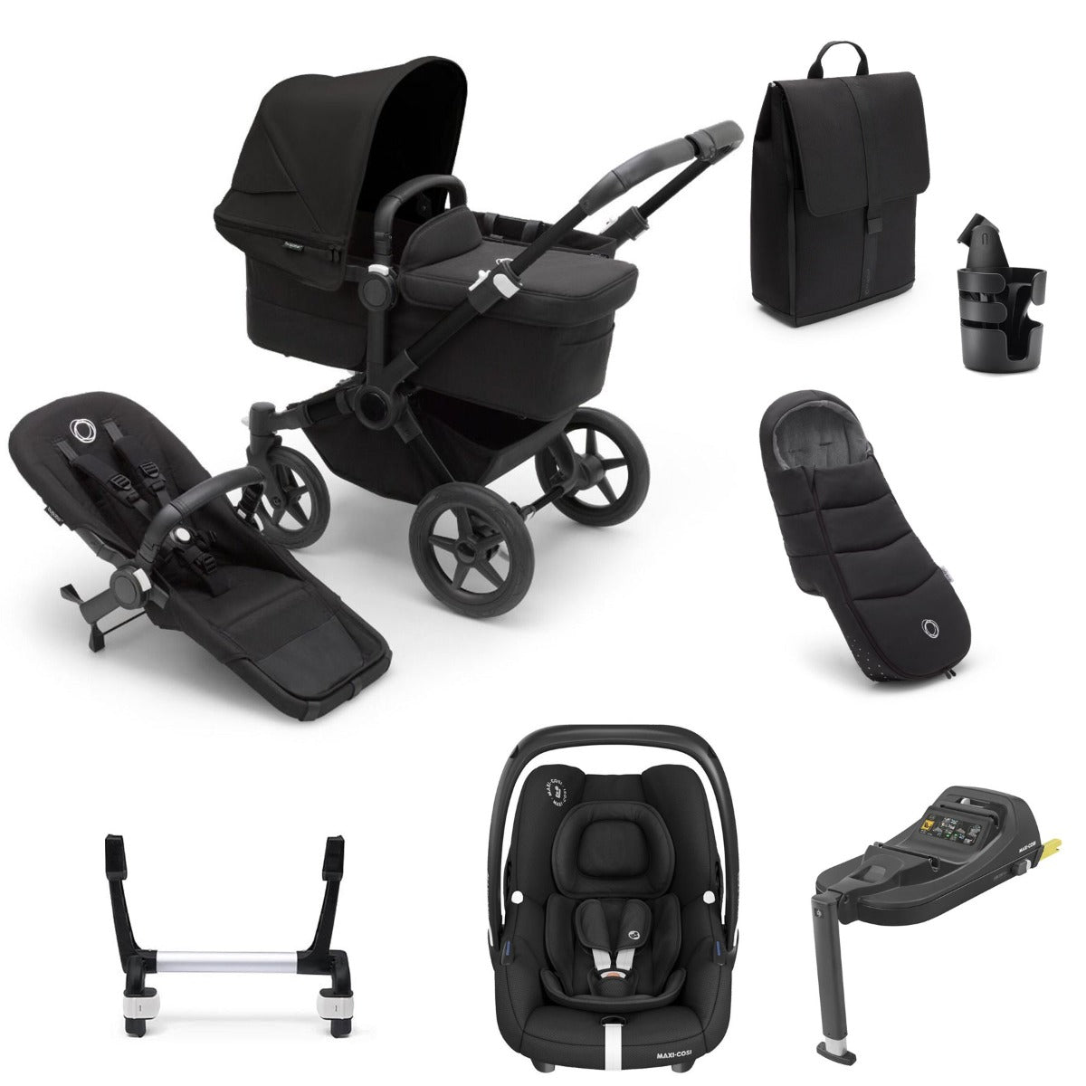 Bugaboo Donkey 5 Mono Ultimate Maxi-Cosi Cabriofix i-Size Travel System Bundle - Midnight Black 1