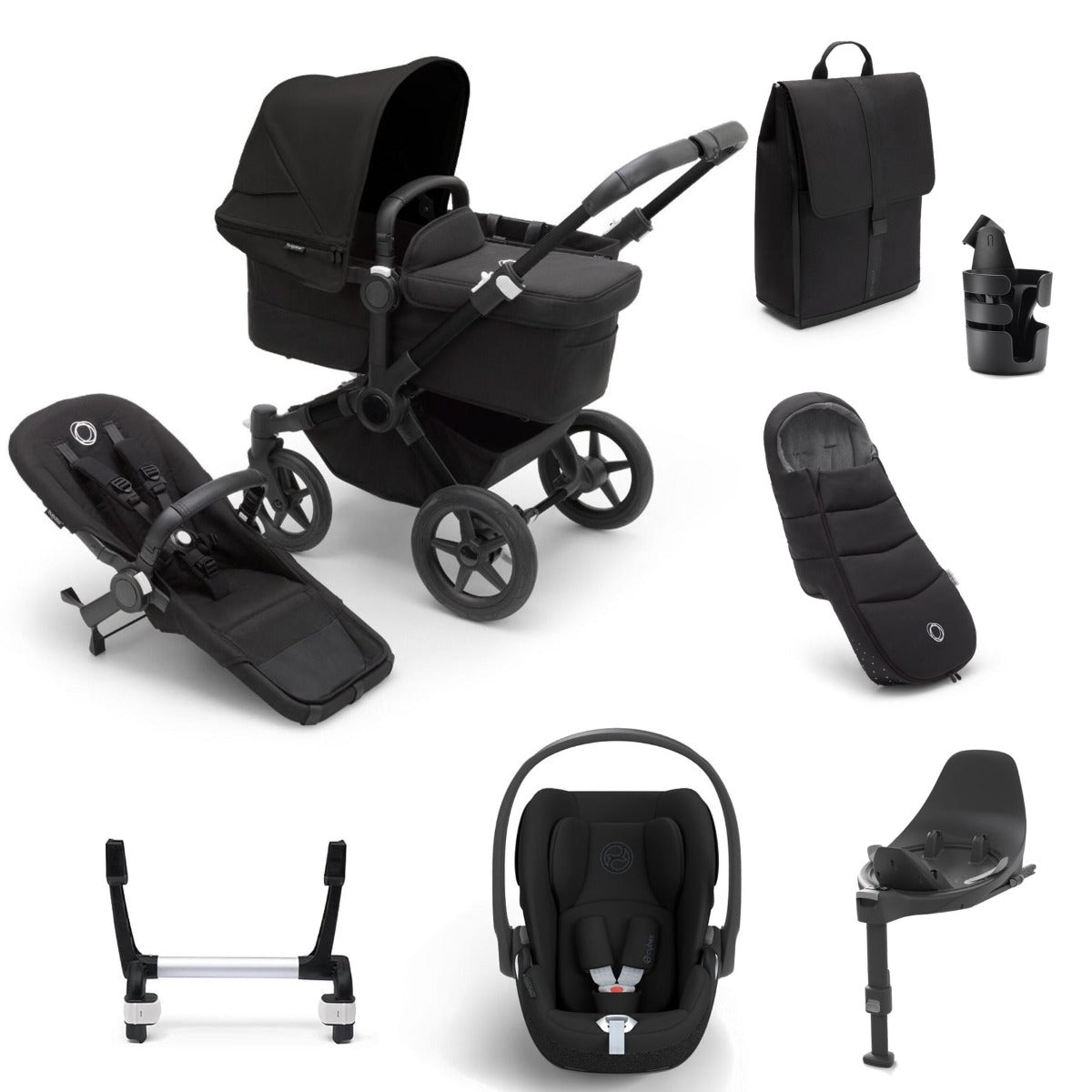 Bugaboo Donkey 5 Mono Ultimate Cybex Cloud T Travel System Bundle - Midnight Black 1