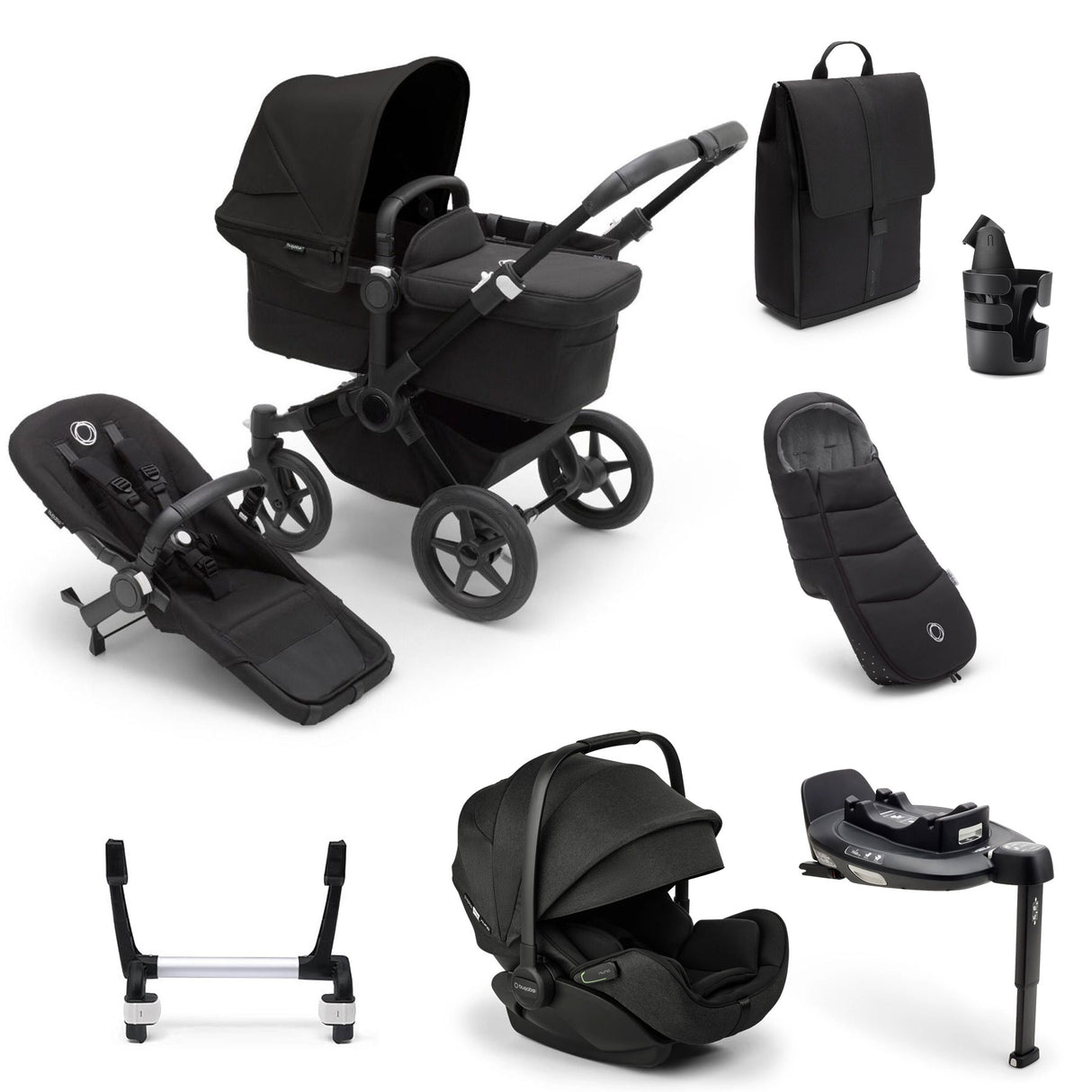 Bugaboo Donkey 5 Mono Ultimate Otter 360 Travel System Bundle - Midnight Black