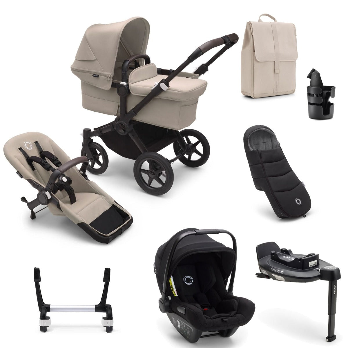 Bugaboo Donkey 5 Mono Ultimate Turtle Air 360 Travel System Bundle - Desert Taupe 1