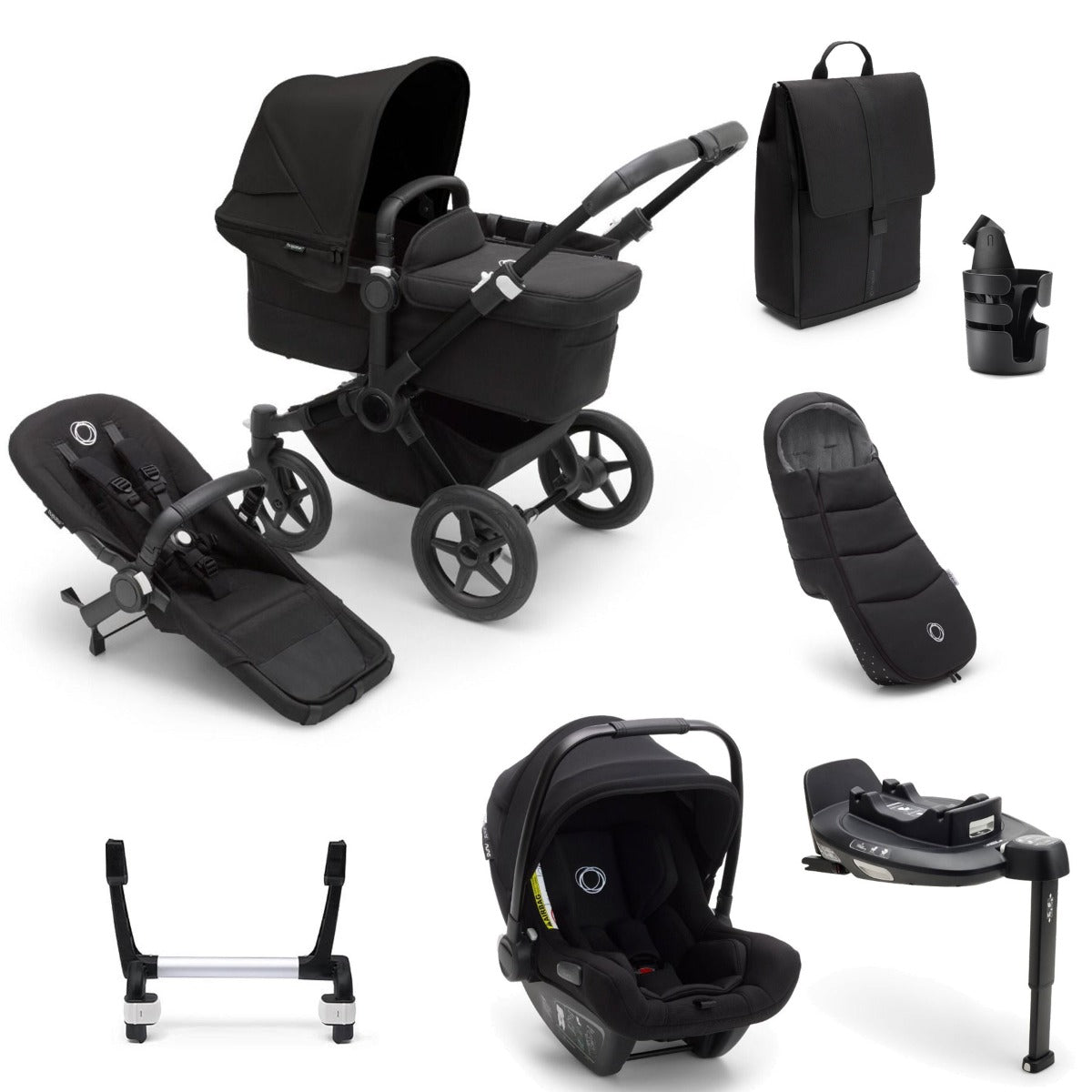 Bugaboo Donkey 5 Mono Ultimate Turtle Air 360 Travel System Bundle - Midnight Black 1