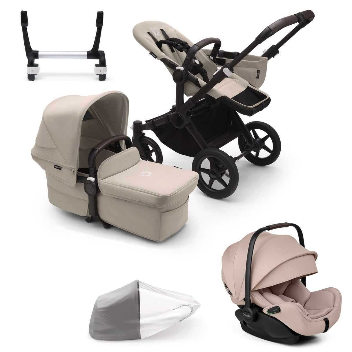 Bugaboo Donkey 5 Mono with Otter 360 Travel System - Black/Desert Taupe 1