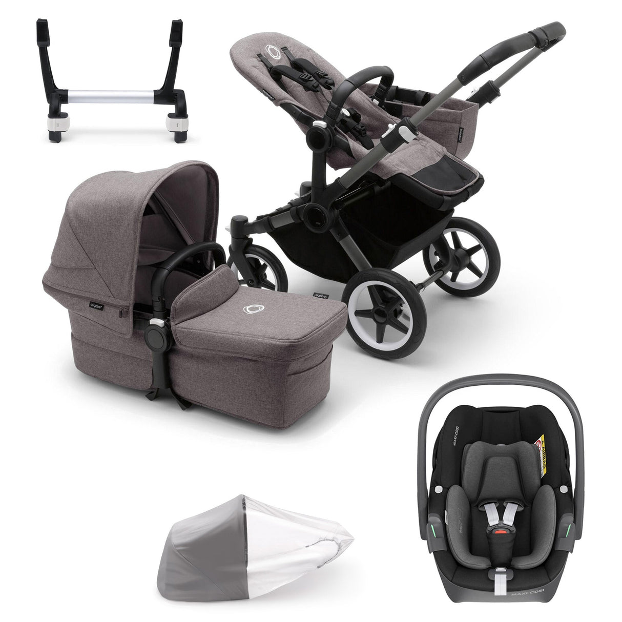 Bugaboo Donkey 5 Mono with Maxi-Cosi Pebble 360 Travel System - Graphite/Grey Melange 1