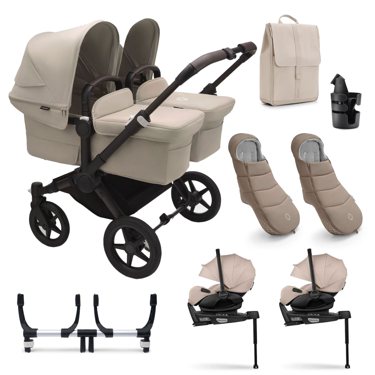Bugaboo Donkey 5 Twin Ultimate Otter 360 Travel System - Desert Taupe