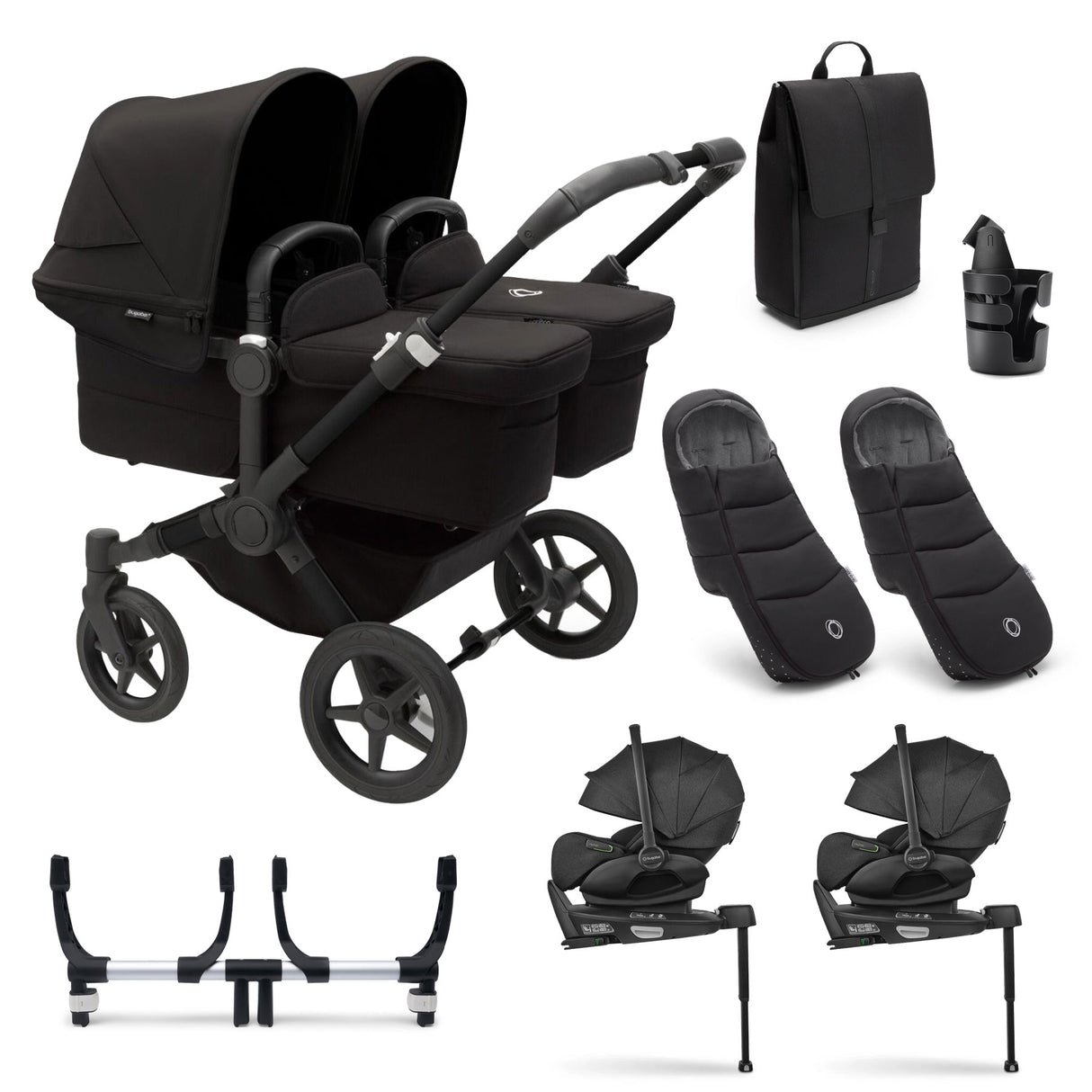 Bugaboo Donkey 5 Twin Ultimate Otter 360 Travel System - Midnight Black