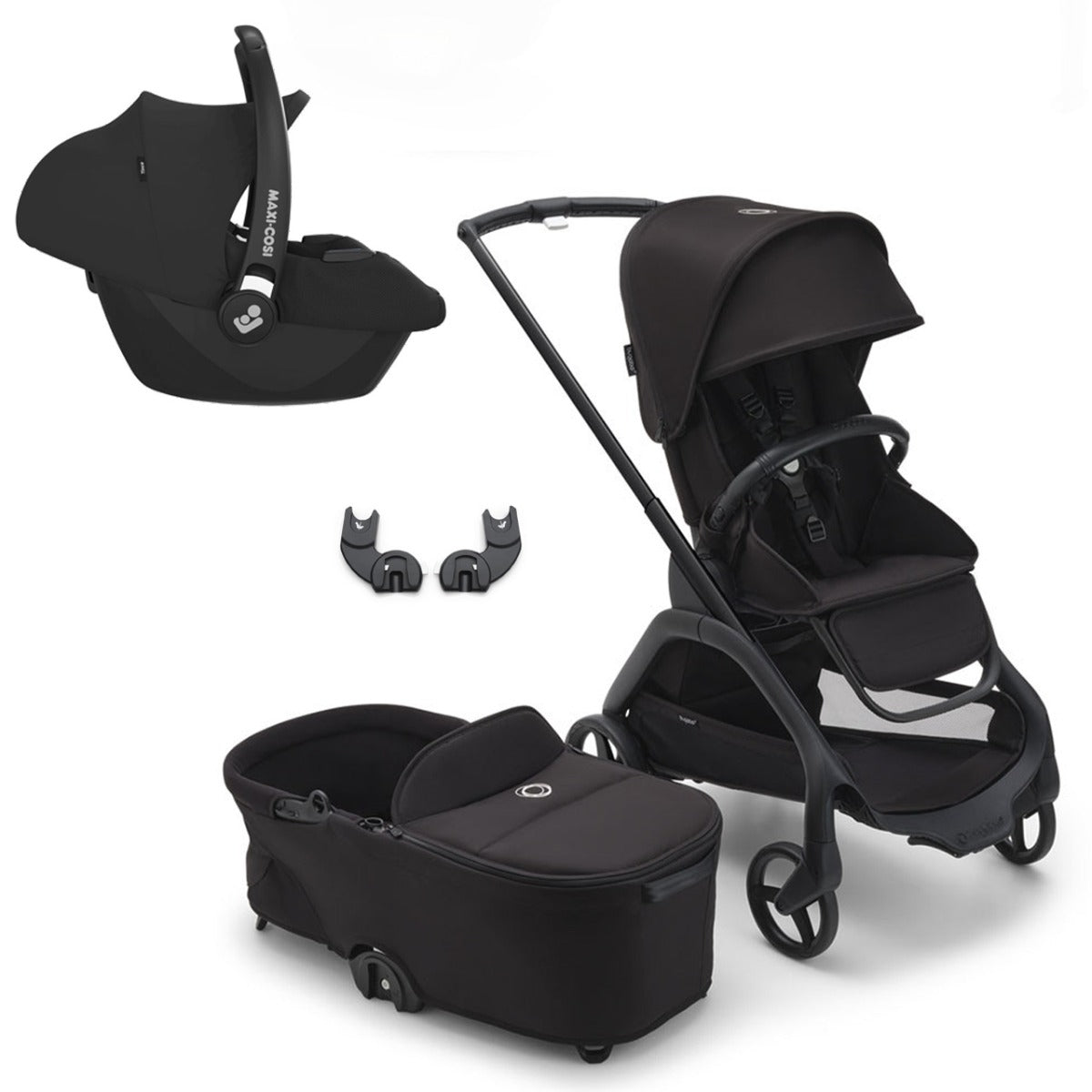 Bugaboo Dragonfly Travel System with Maxi-Cosi Cabriofix i-Size - Black/Midnight Black 1
