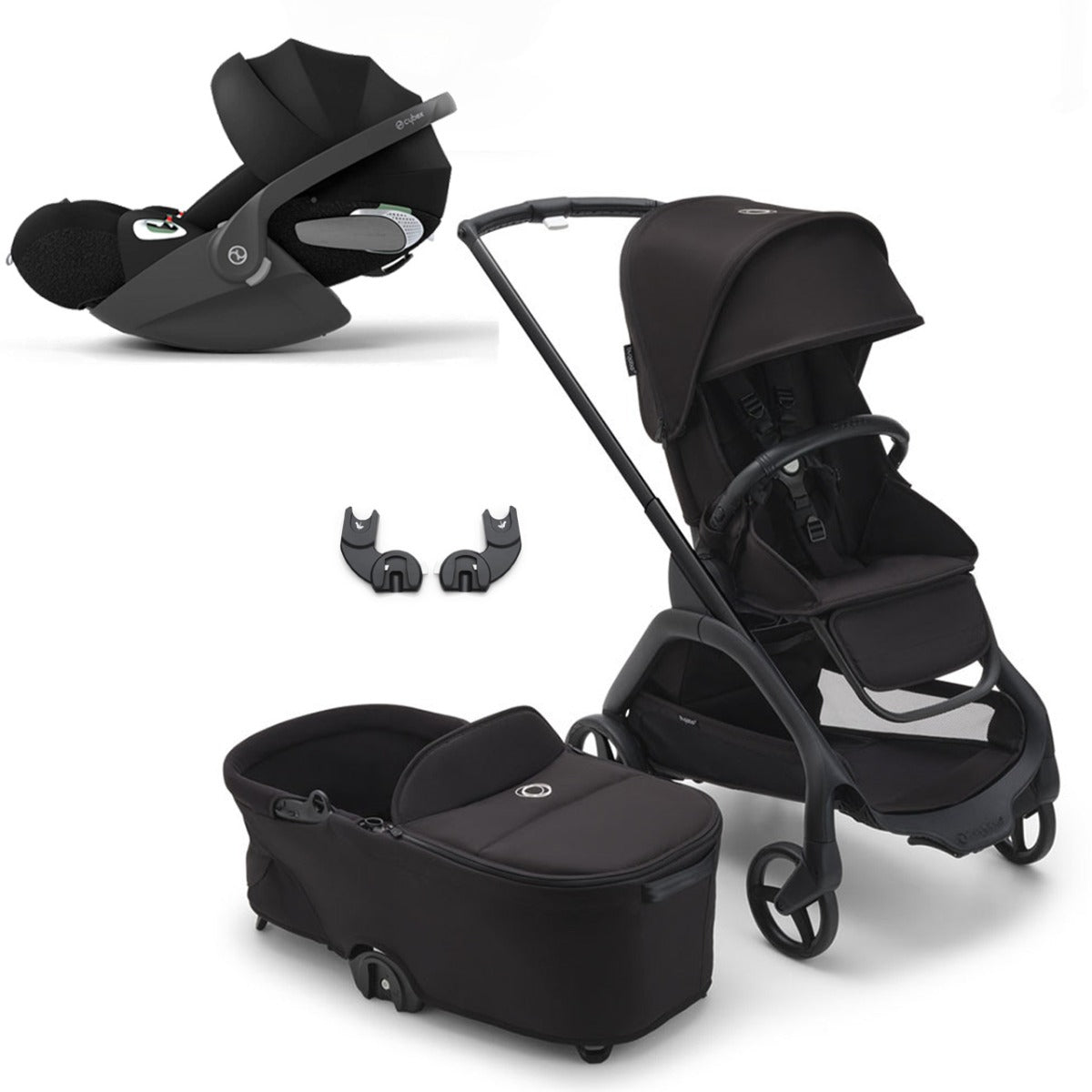 Bugaboo Dragonfly Travel System with Cybex Cloud T - Black/Midnight Black 1