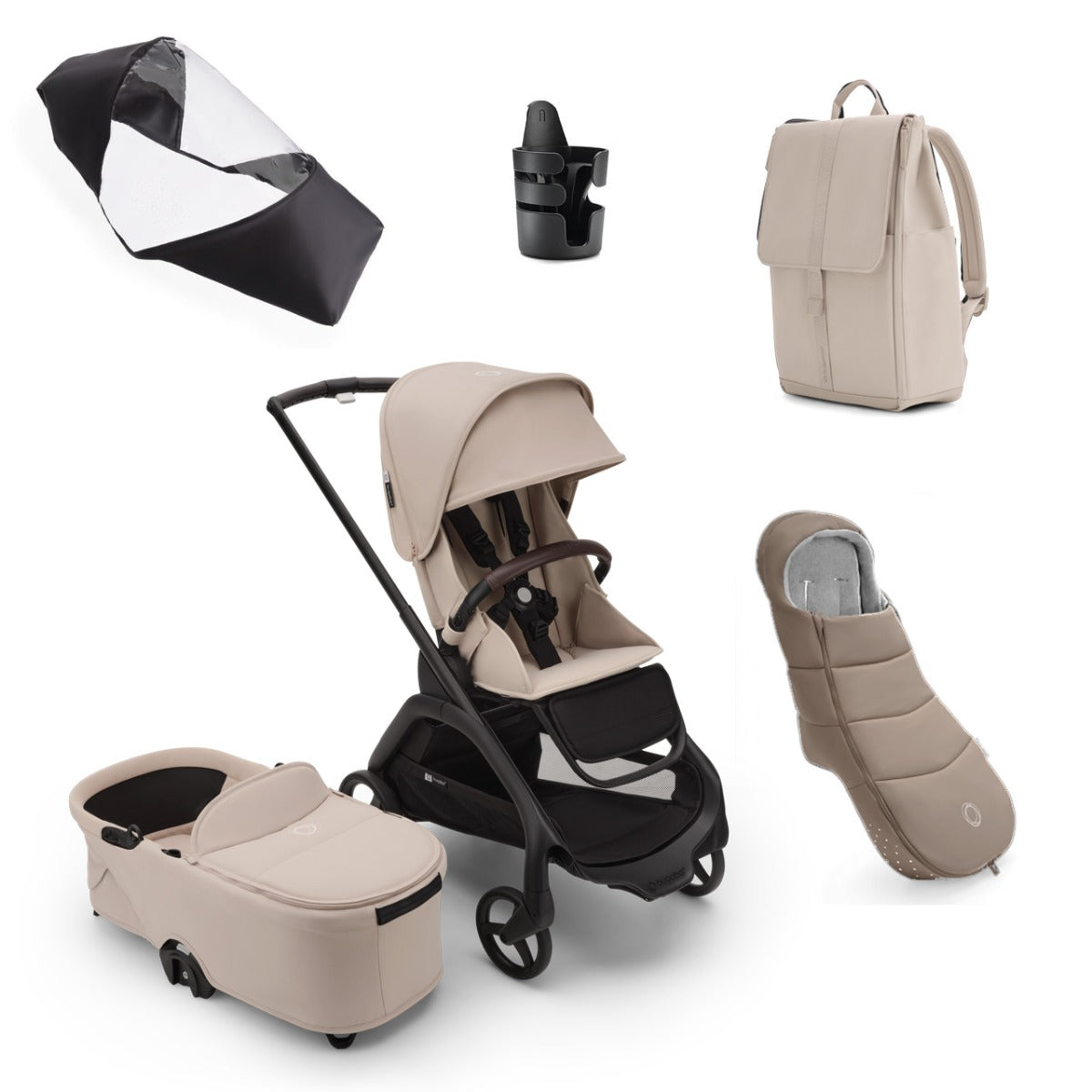 Bugaboo Dragonfly Essential Bundle - Black/Desert Taupe 1