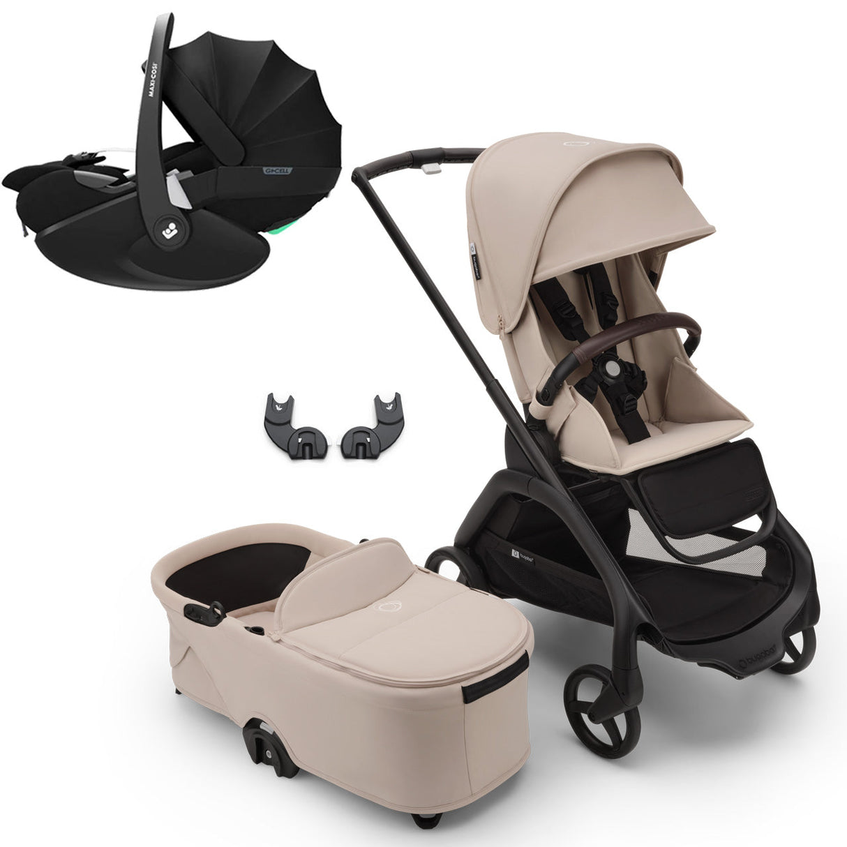 Bugaboo Dragonfly Travel System with Maxi-Cosi Pebble 360 Pro2 - Black/Desert Taupe 1
