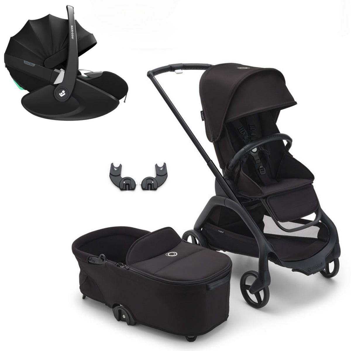 Bugaboo Dragonfly Travel System with Maxi-Cosi Pebble 360 Pro2 - Black/Midnight Black 1