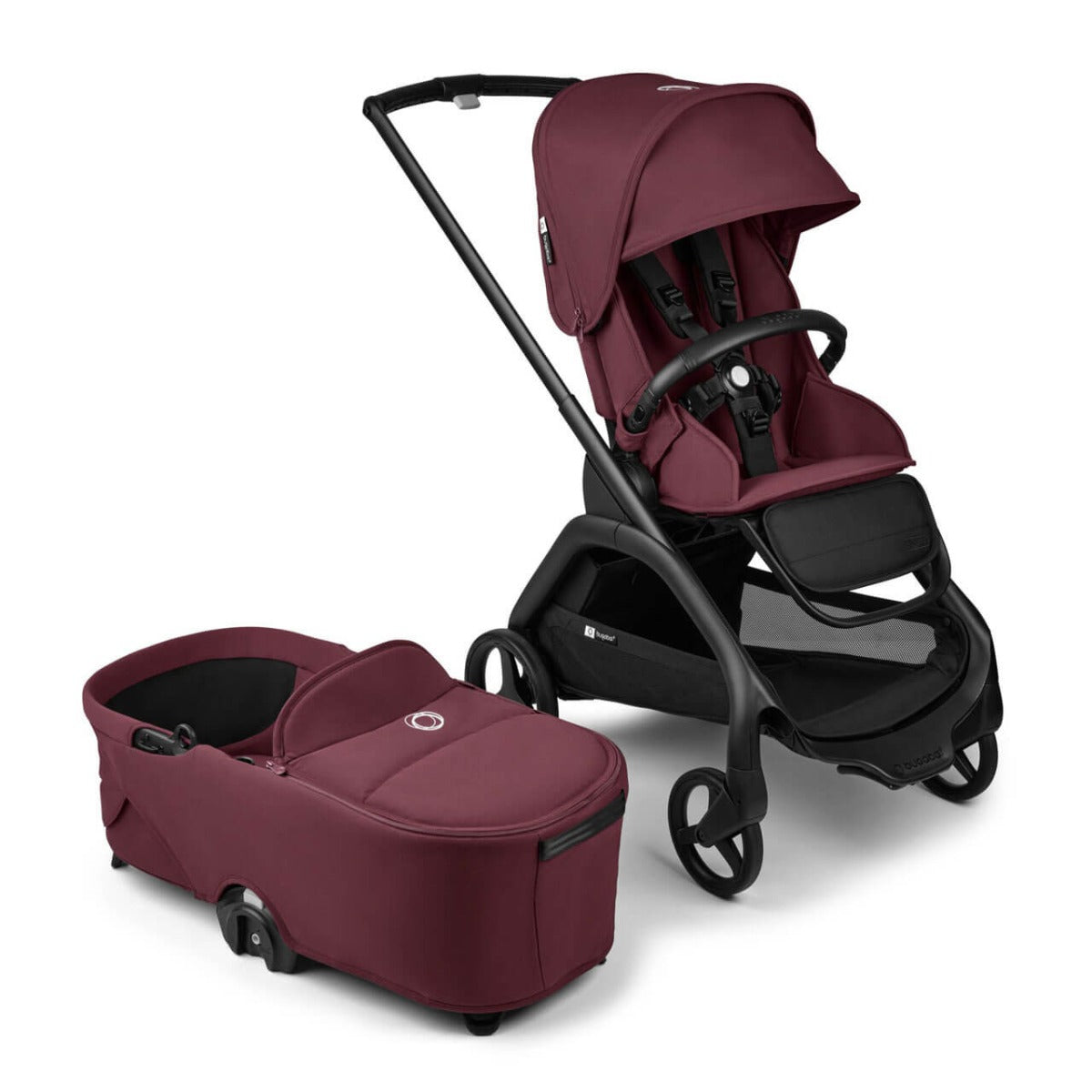 Bugaboo Dragonfly Ultimate Turtle Air 360 Travel System Bundle - Black/Dark Cherry 22