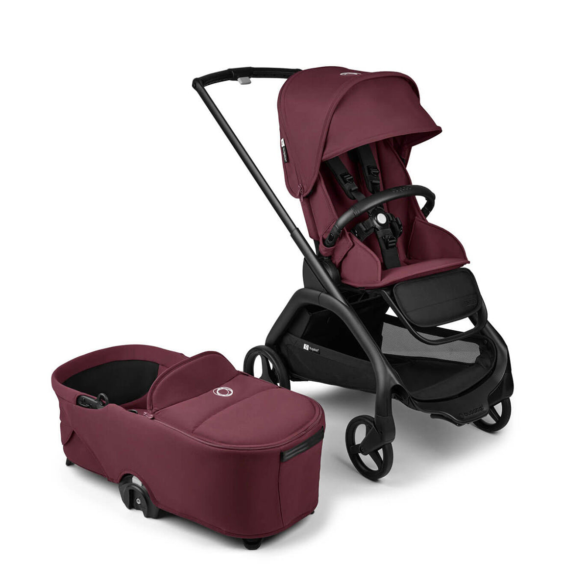 Bugaboo Dragonfly Travel System with Maxi-Cosi Cabriofix i-Size - Black/Dark Cherry 12