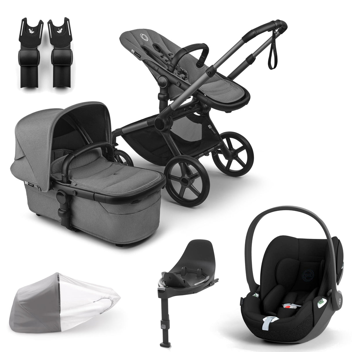 Bugaboo Fox 5 Renew with Cybex Cloud T Travel System Bundle - Moon Grey 1