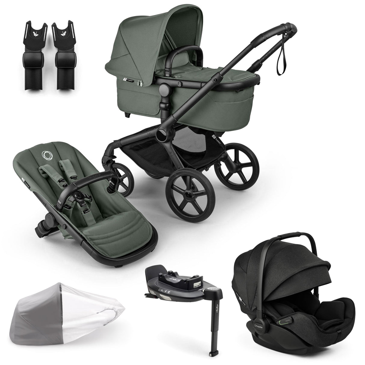 Bugaboo Fox 5 Renew with Otter 360 Travel System Bundle - Forest Green 1
