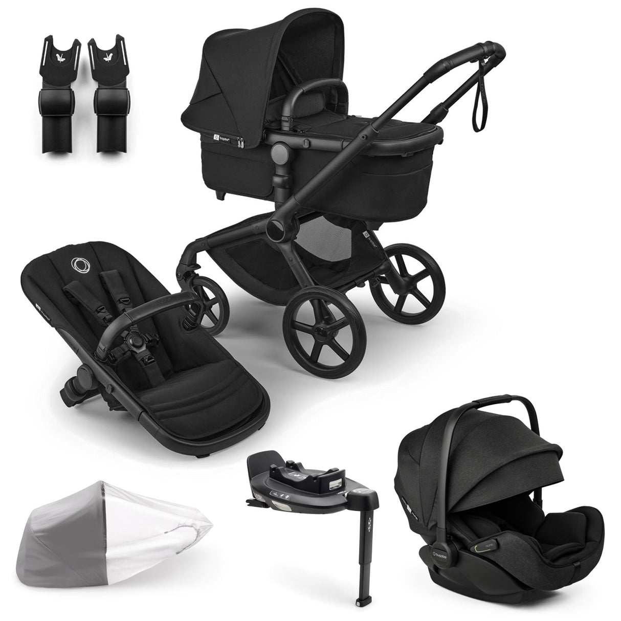Bugaboo Fox 5 Renew with Otter 360 Travel System Bundle - Heritage Black 1