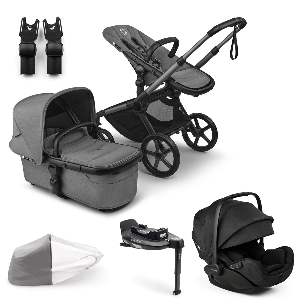 Bugaboo Fox 5 Renew with Otter 360 Travel System Bundle - Moon Grey 1