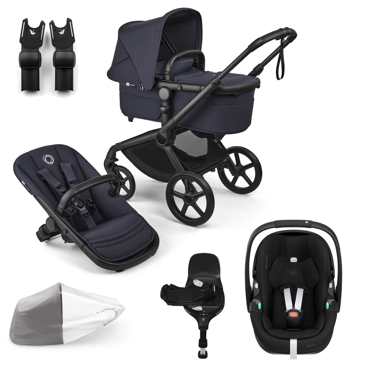 Bugaboo Fox 5 Renew with Maxi-Cosi Pebble 360 Pro2 Travel System Bundle - Deep Indigo 1