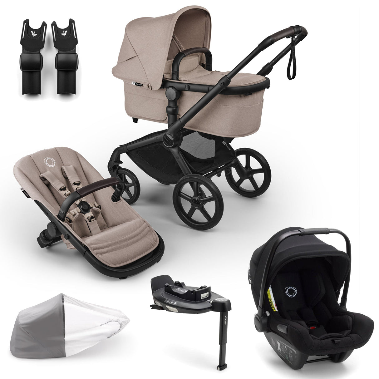 Bugaboo Fox 5 Renew with Turtle Air 360 Travel System Bundle - Desert Taupe Melange 1