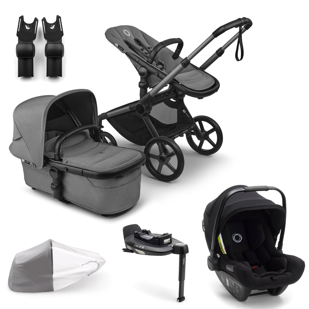 Bugaboo Fox 5 Renew with Turtle Air 360 Travel System Bundle - Moon Grey 1