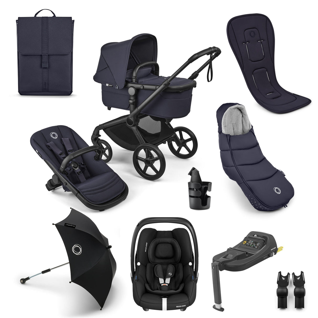 Bugaboo Fox 5 Renew Ultimate Maxi-Cosi Cabriofix iSize Travel System Bundle - Deep Indigo 1