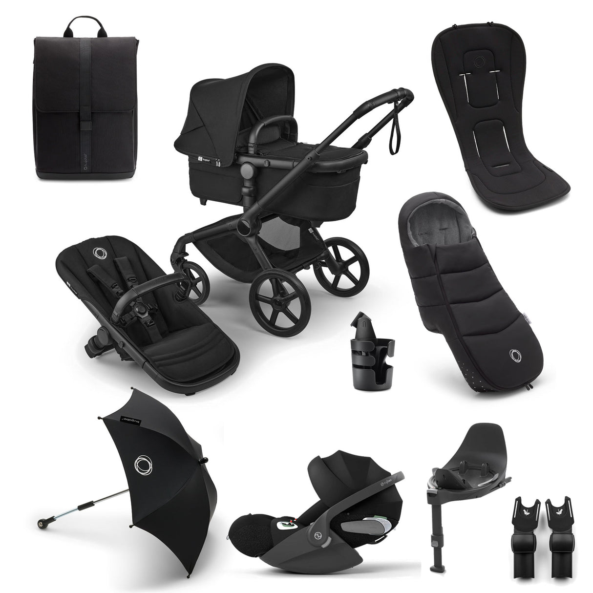 Bugaboo Fox 5 Renew Ultimate Cybex Cloud T Travel System Bundle - Heritage Black 1