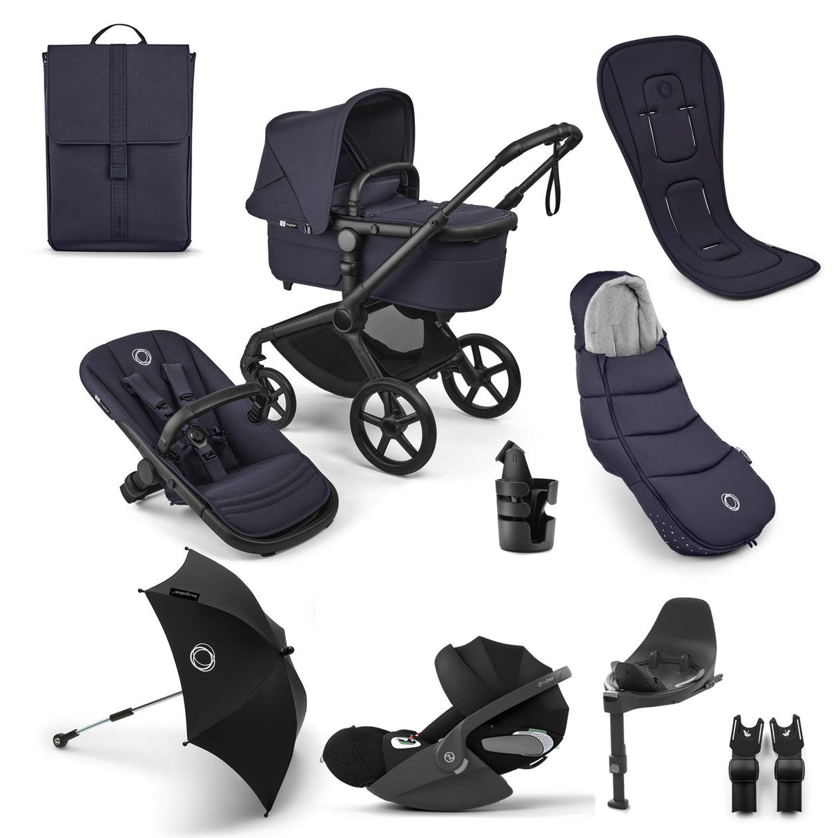 Bugaboo Fox 5 Renew Ultimate Cybex Cloud T Travel System Bundle - Deep Indigo 1