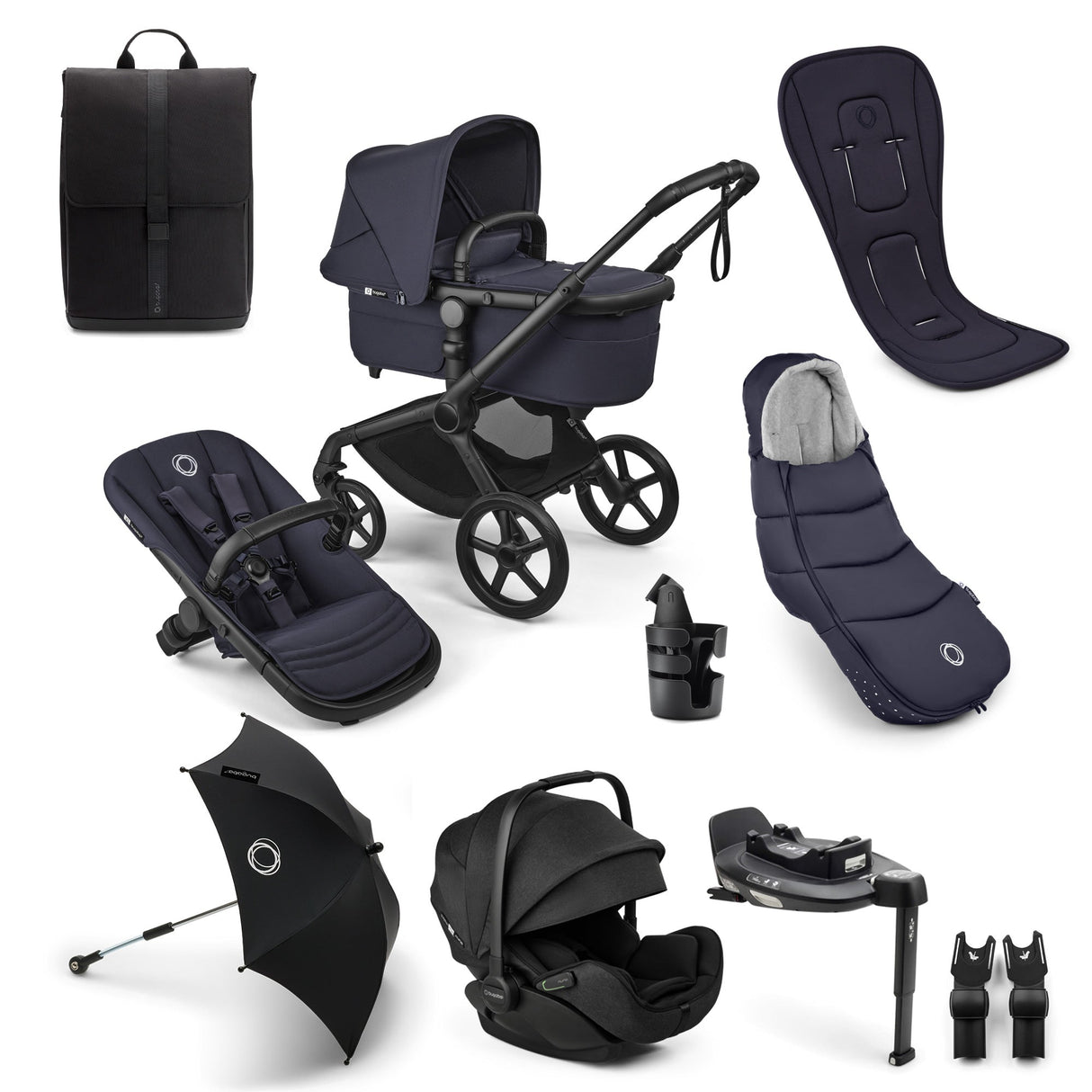 Bugaboo Fox 5 Renew Ultimate Otter 360 Travel System Bundle - Deep Indigo 1