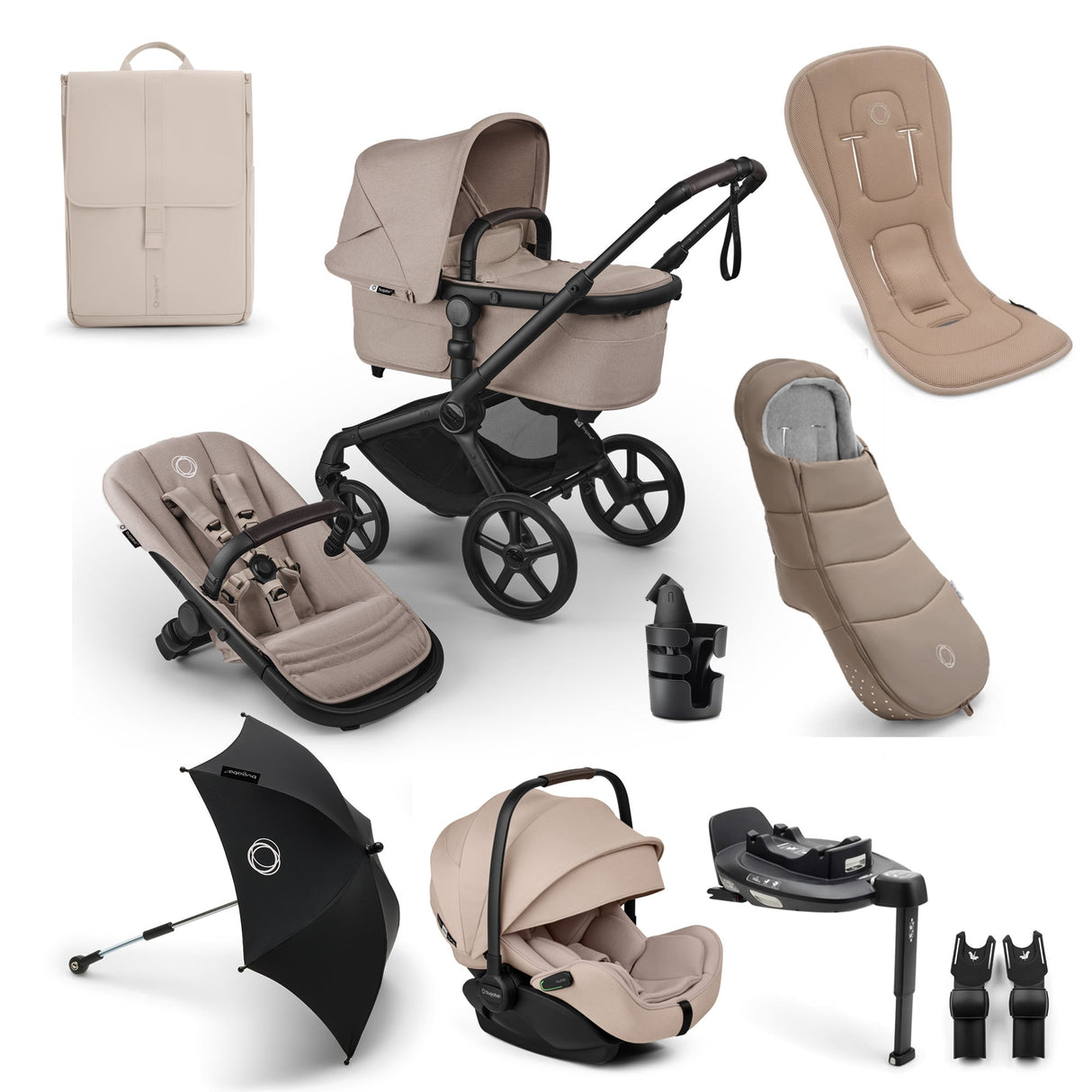 Bugaboo Fox 5 Renew Ultimate Otter 360 Travel System Bundle - Desert Taupe 1