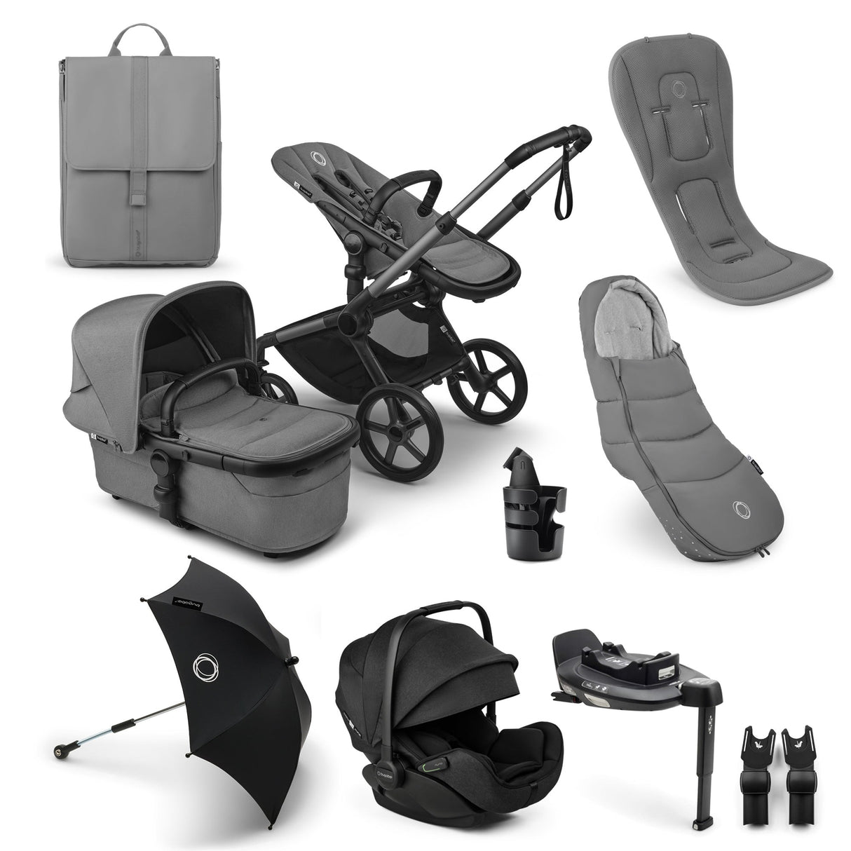 Bugaboo Fox 5 Renew Ultimate Otter 360 Travel System Bundle - Moon Grey 1