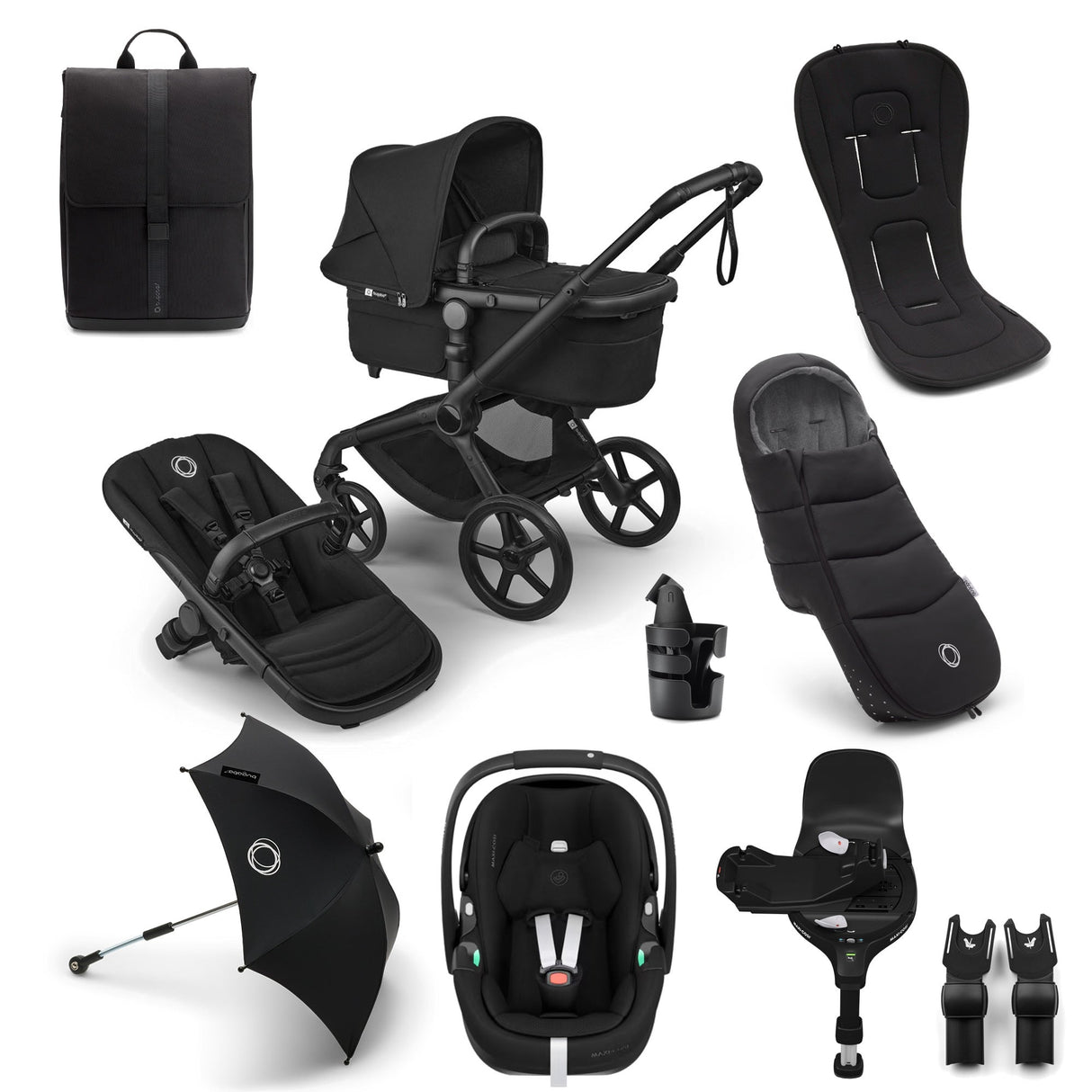 Bugaboo Fox 5 Renew Ultimate Maxi-Cosi Pebble 360 Pro2 Travel System Bundle - Heritage Black 1