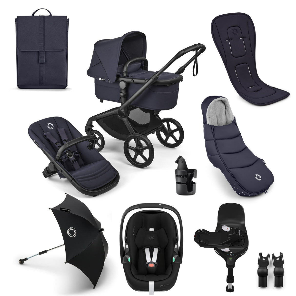 Bugaboo Fox 5 Renew Ultimate Maxi-Cosi Pebble 360 Pro2 Travel System Bundle - Deep Indigo 1